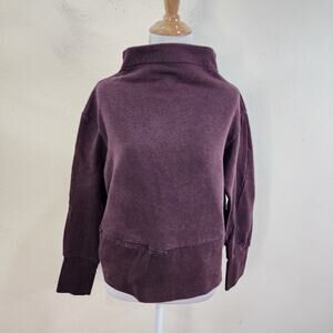 NIKE Burgundy VERSA Long Sleeve Training Top Pullover Cropped Sweatshirt Sz S